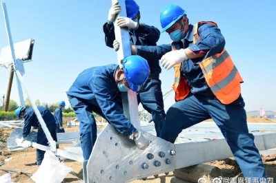 盱城镇新湾村组立35千伏铁塔